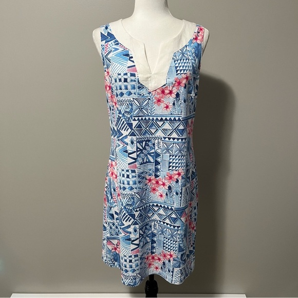 Tommy Bahama Patio Leis Sleeveless Shift Dress Island Navy - Picture 3 of 11